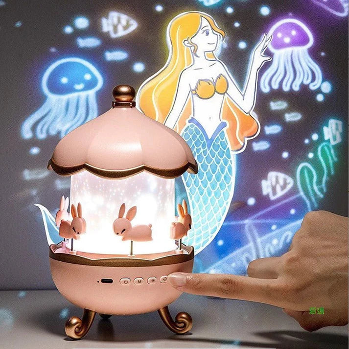 Children's Projector Night Light with 12 Discs + Rechargeable Battery – Educational and Fun Night Light